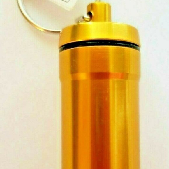 Portable Aluminum Pill Container Key Chain Fob O-Ring Sealed Medicine Travel - Picture 3 of 3